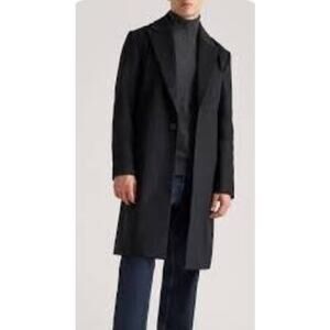 Quince Italian Wool Belted Overcoat Charcoal Gray NWT Size L